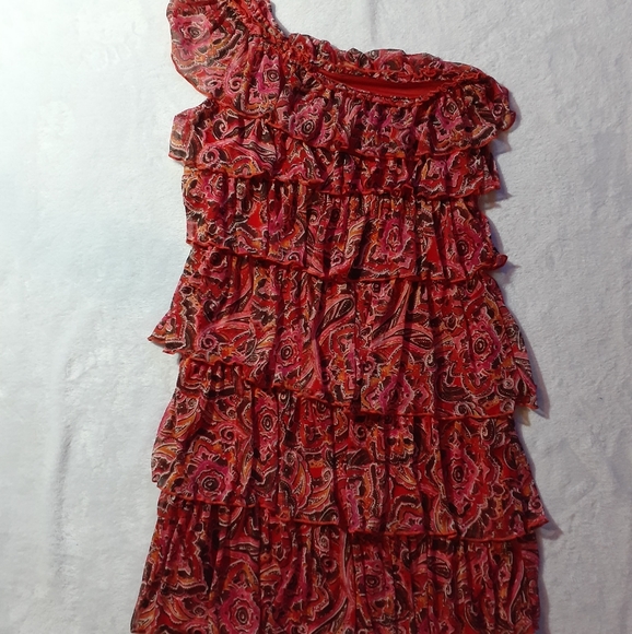 City Triangles One Shoulder Layered Dress sz.M - Picture 5 of 5